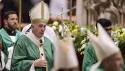 Papst Franziskus beim Eröffnungsgottesdienst der Amazonas-Bischofssynode am 6. Oktober 2019 im Petersdom im Vatikan. / © Cristian Gennari/Romano Siciliani (KNA) Papst Franziskus beim Eröffnungsgottesdienst der Amazonas-Bischofssynode am 6. Oktober 2019 im Petersdom im Vatikan. / © Cristian Gennari/Romano Siciliani (KNA)